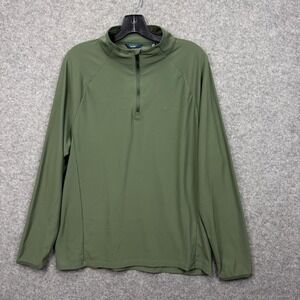 Ben Sherman Sport Mens Olive Green Quarter Zip Pullover Performance Top‎ Size L